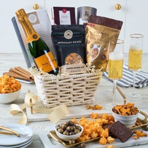 GourmetGiftBaskets.com Midnight Snack Veuve Champagne Basket