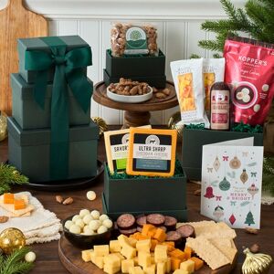 GourmetGiftBaskets.com Holiday Meat & Cheese Tower