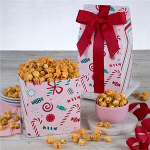 GourmetGiftBaskets.com Happy Holidays Mixed Cheesy Cheddar and Caramel Popcorn Gift