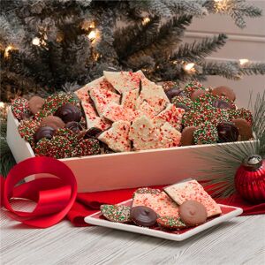 GourmetGiftBaskets.com Holiday Belgian Chocolate Bark & Nonpareil Gift Tray