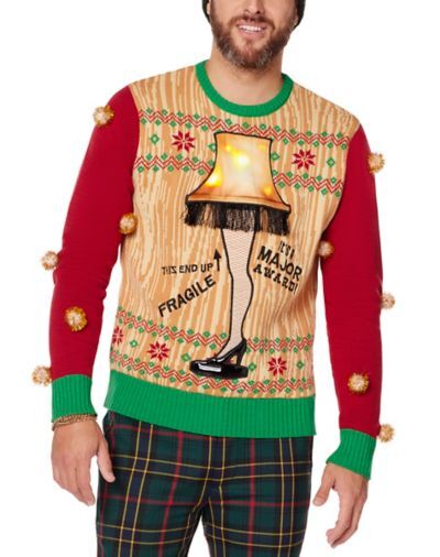 Spencer's Light-Up Leg Lamp Ugly Christmas Sweater - A Christmas Story