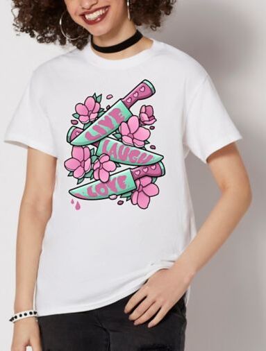 Spencer's Live Laugh Love T Shirt - Kawaii Krypt