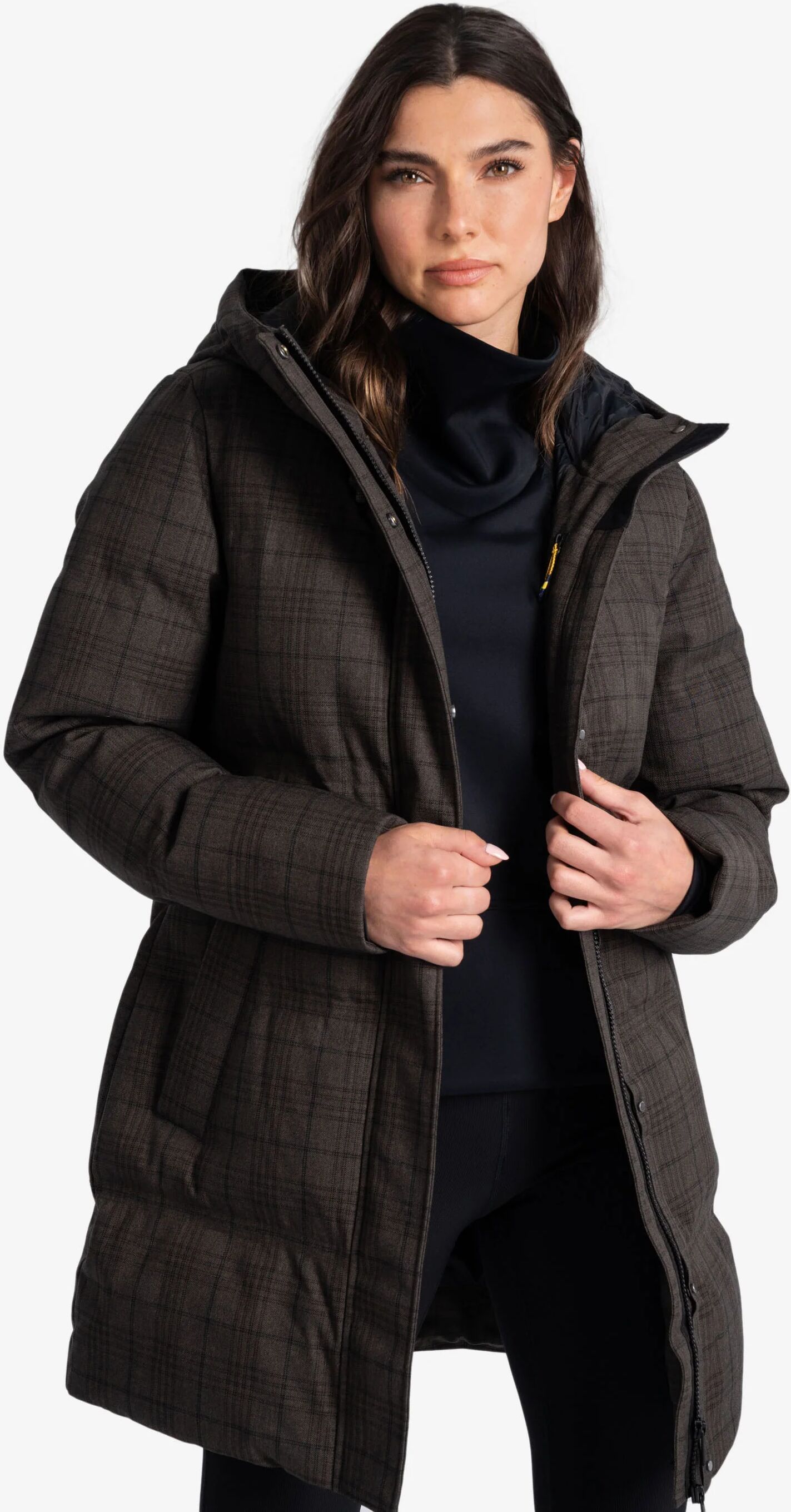 Lole Performance Plaid Winter Jacket  - female - Java - Size: Small