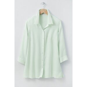 ColdWater Creek Easy-Care Linen Big Shirt Pale Mint - Size: Medium Women