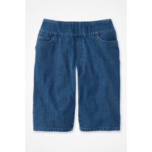 ColdWater Creek Knit Denim Mid Rise Pull-On Shorts Medium Wash - Size: 4P Women