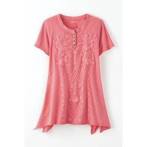 ColdWater Creek Embroidered Swing Tee Watermelon - Size: Small Women