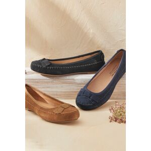 ColdWater Creek "Heritage" Suede Flats by Walk With Me Cinnamon - Size: Medium Women