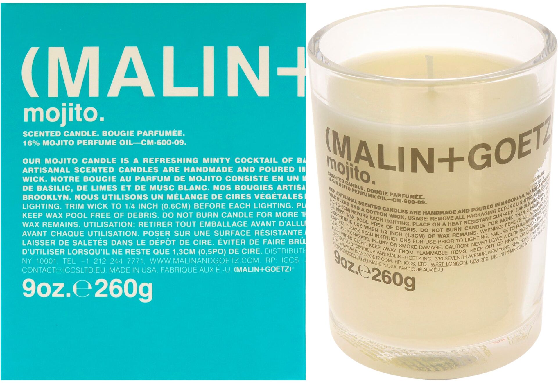 Scented Votive Candle - Mojito by Malin + Goetz for Unisex - 9 oz Candle