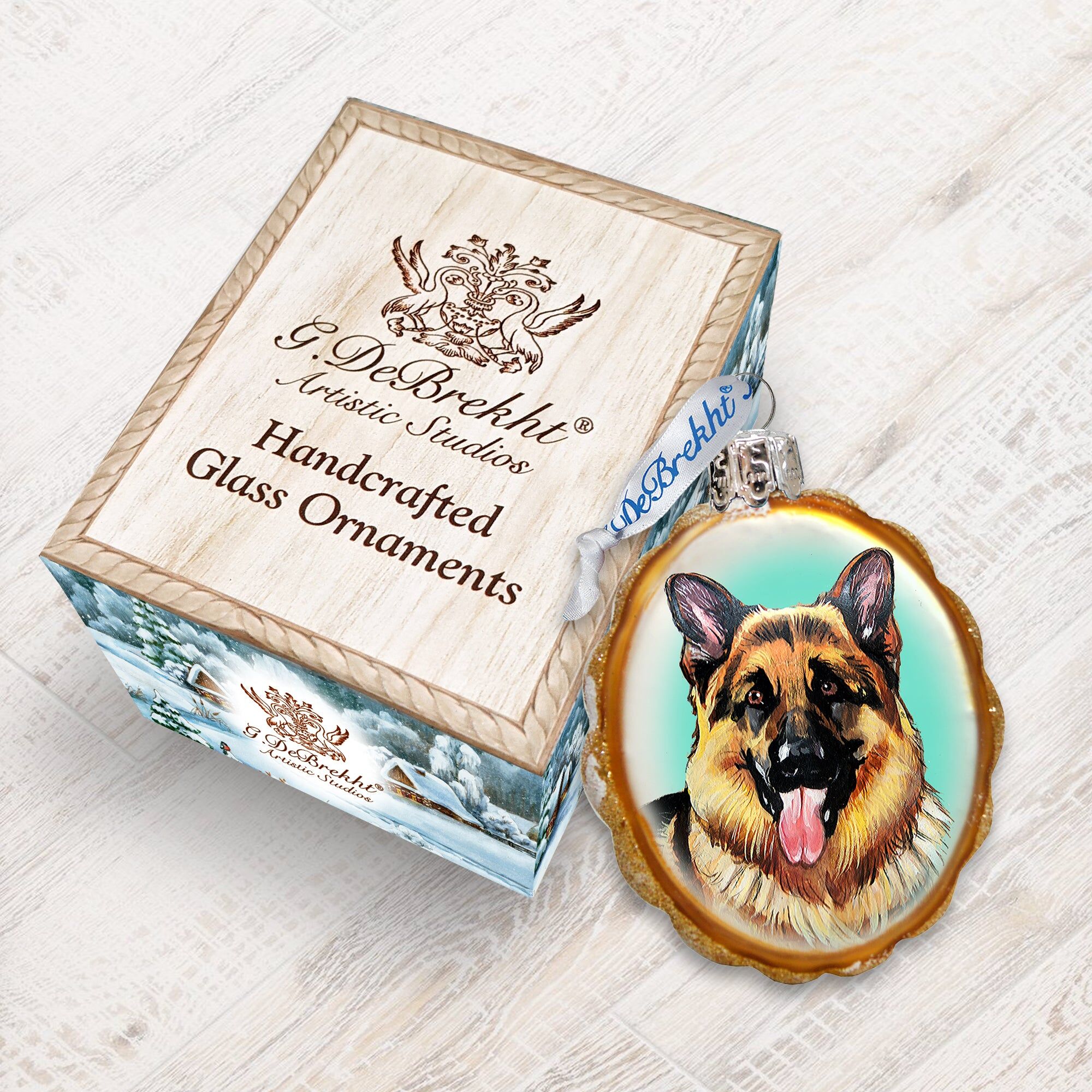 Designocracy German Shepherd Glass Ornament