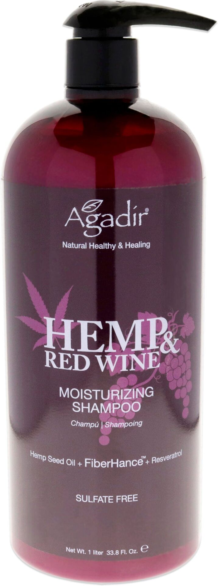 Hemp and Red Wine Moisturizing Shampoo by Agadir for Unisex - 33.8 oz Shampoo 34.0 oz unisex