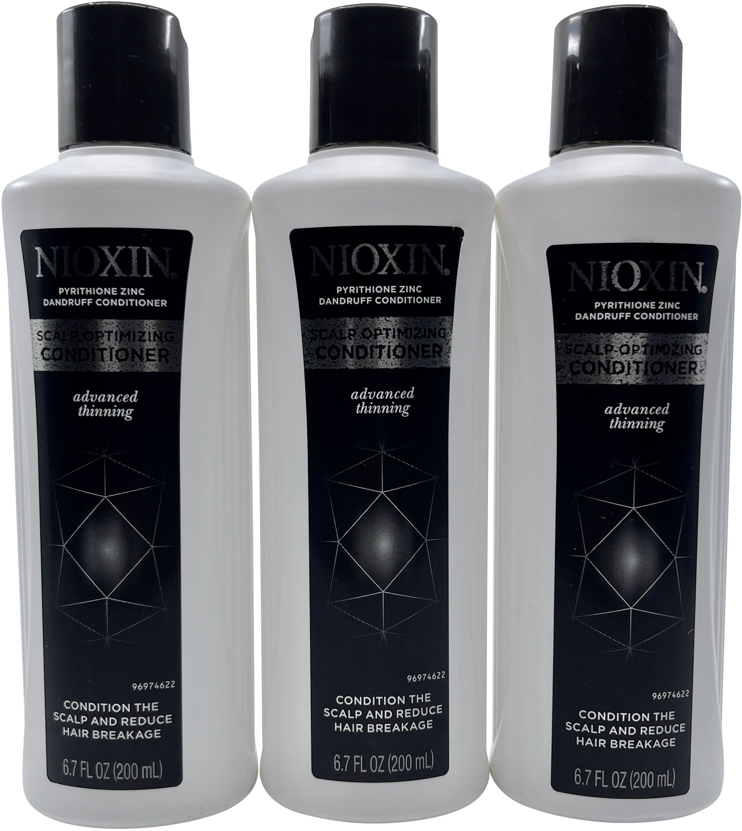 Nioxin Advanced Pyrithione Zinc Dandruff Conditioner Thinning Hair 6.7 OZ 3 pack One Size