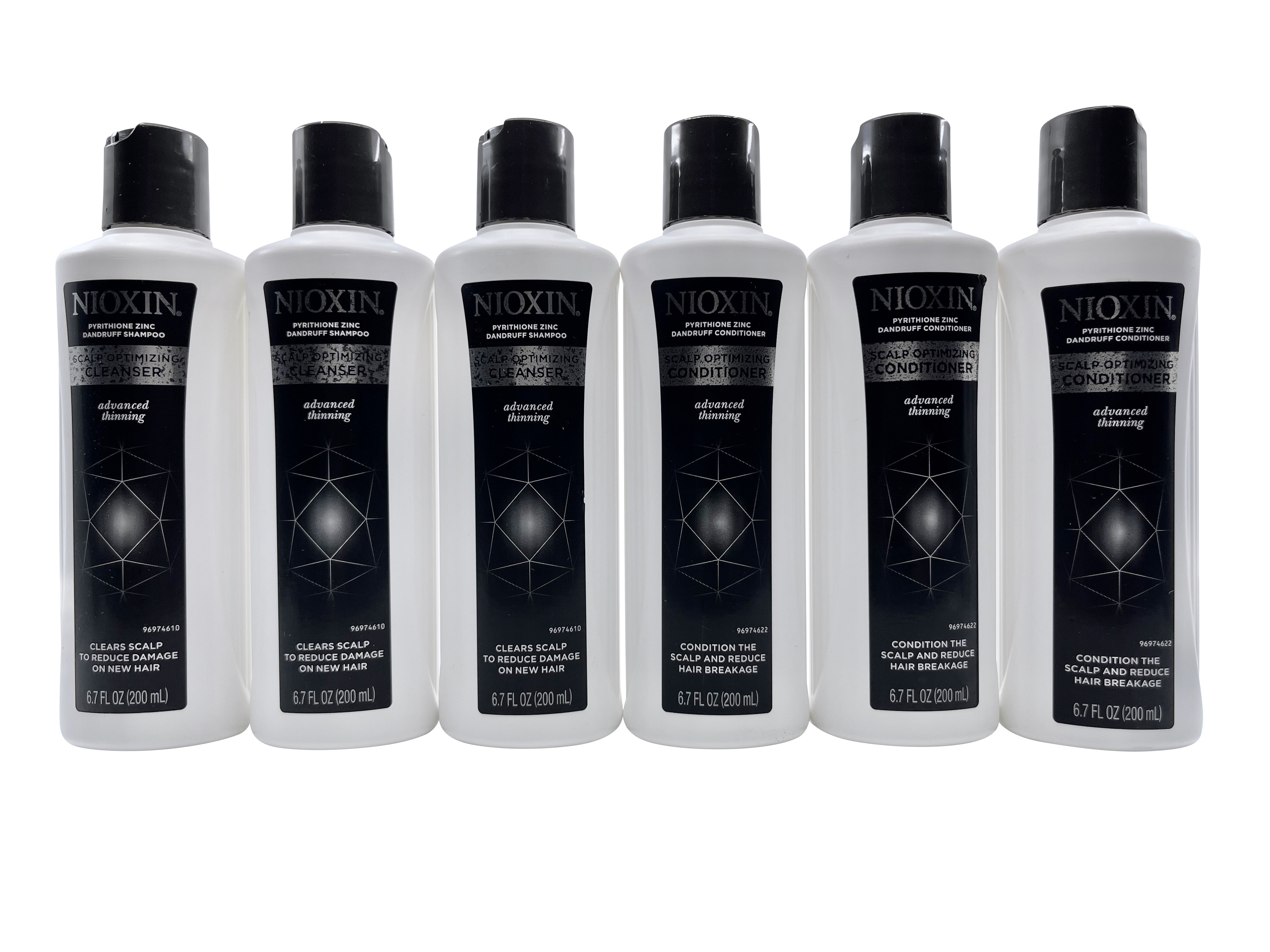 Nioxin Pyrithione Zinc Dandruff Shampoo 6.7 OZ & Conditioner 6.7 OZ 3 of each One Size