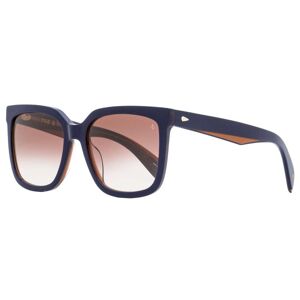 Rag & Bone Women's Square Sunglasses RNB1018S S9WHA Dark Blue/Brown 56mm - multi