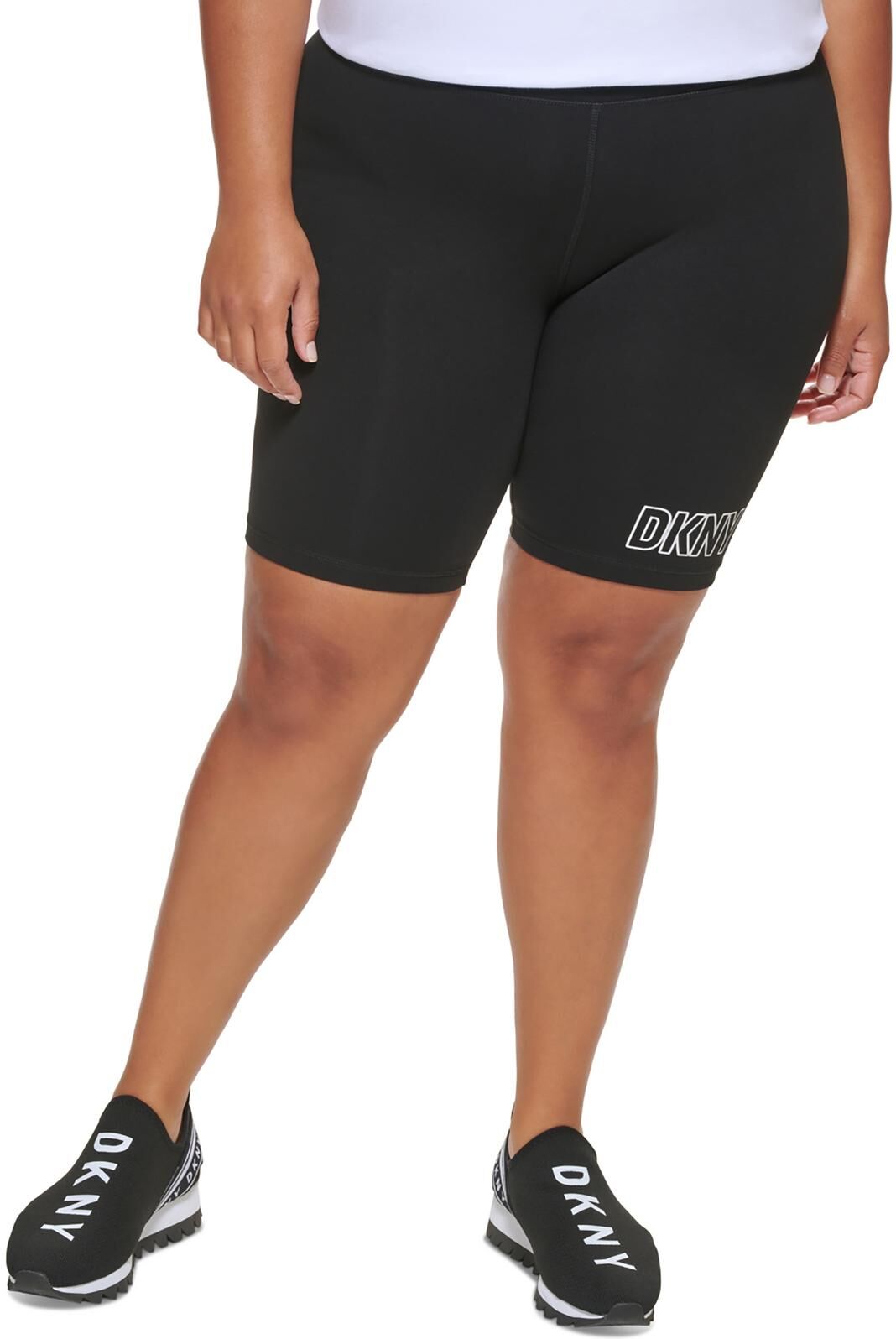 DKNY Sport Plus Womens Metallic Logo Bike Short Plus Size 3X female