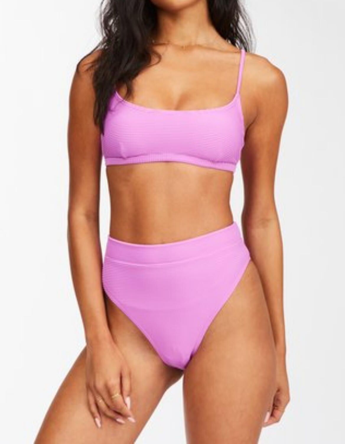 Billabong Tan Lines Avery Mini Crop Bikini Top In Bright Orchid female