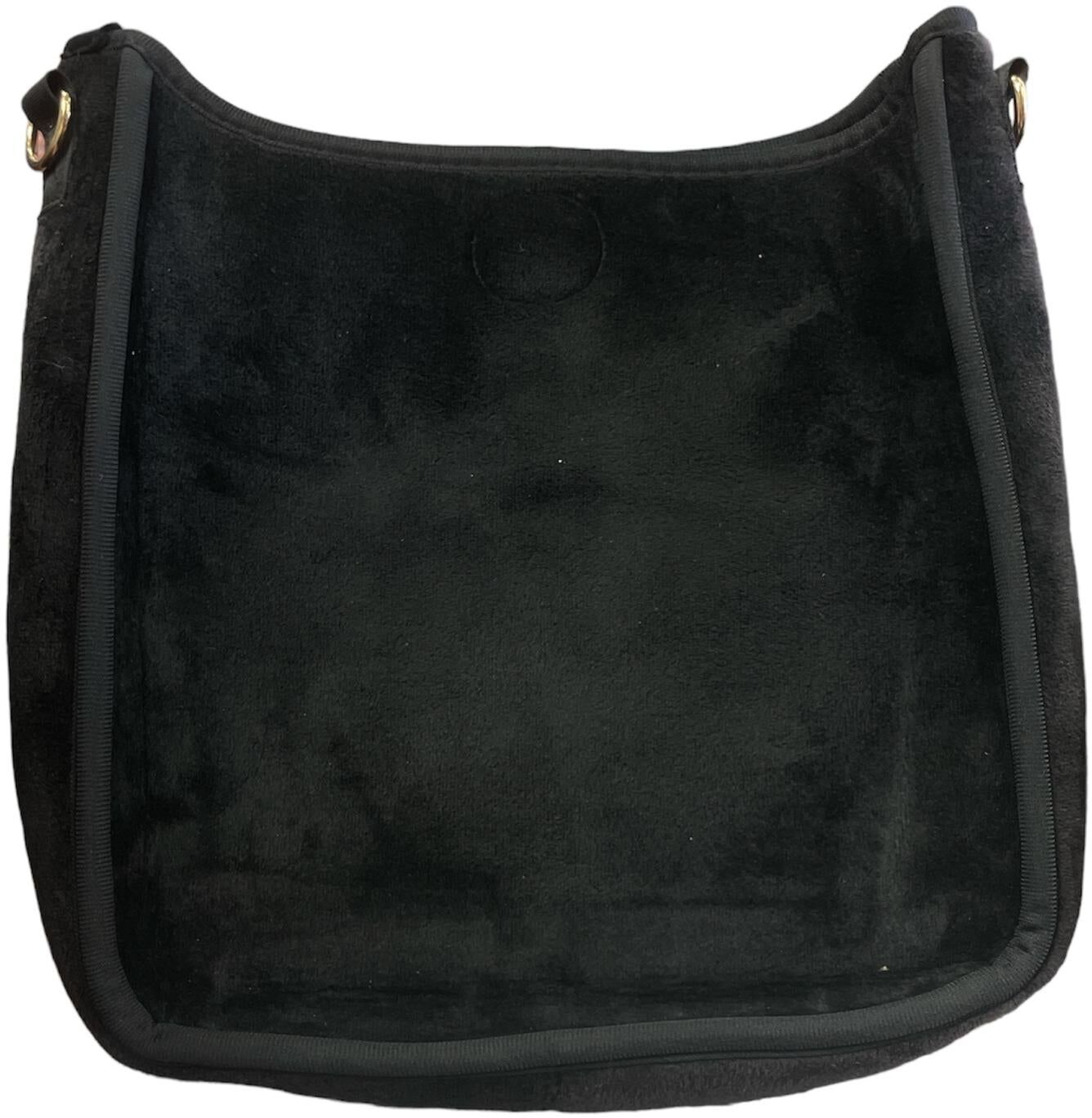 Ahdorned Velvet Messenger Bag In Black One Size female