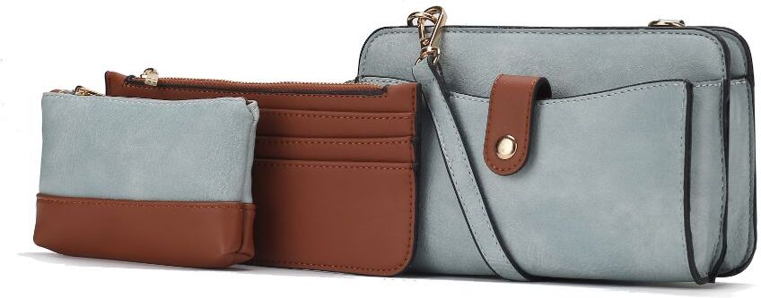 MKF Collection by Mia k. Muriel Vegan Leather Women's Crossbody Bag with Card holder and Small Pouch 3 pieces Small female