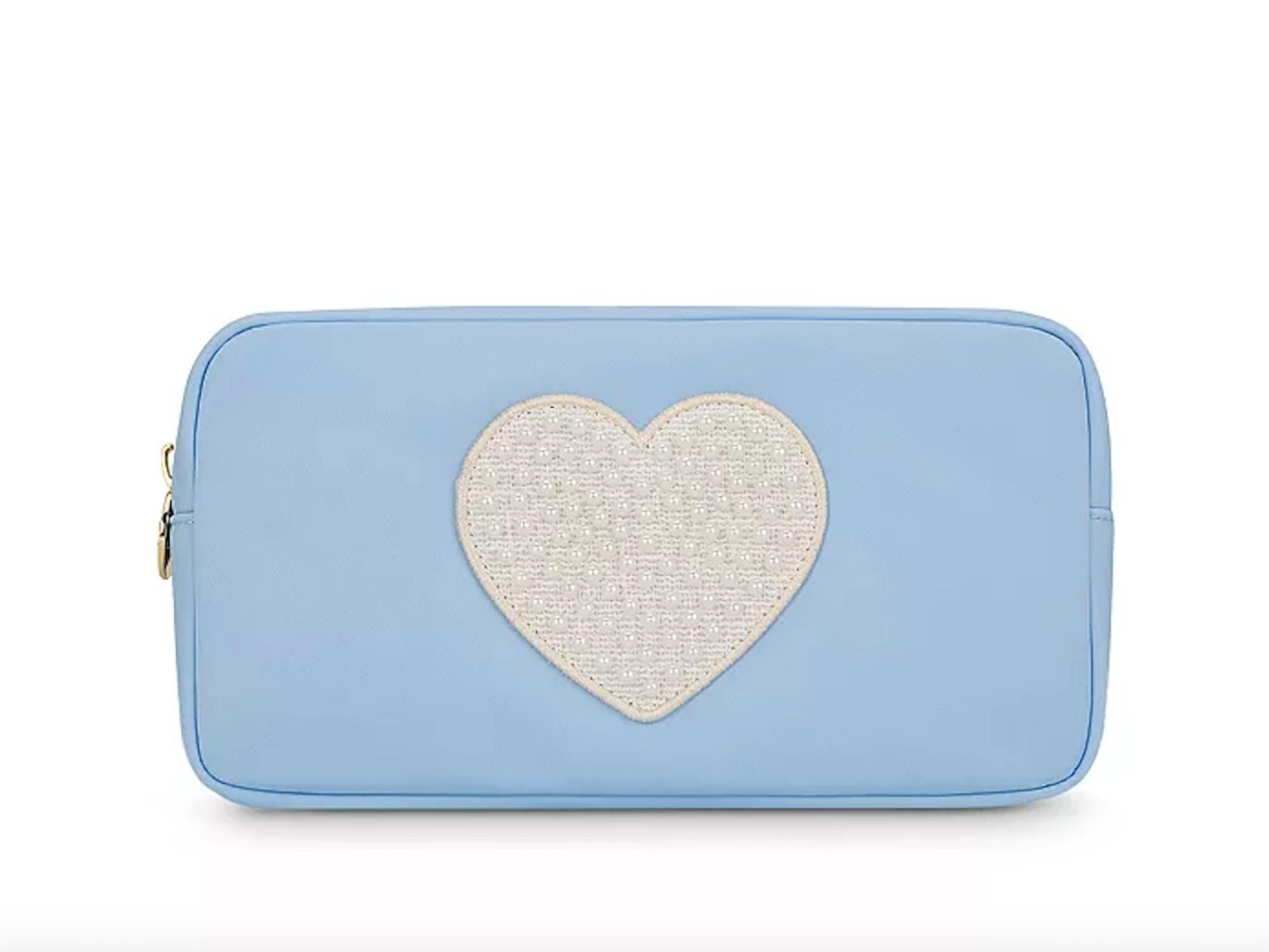 Stoney Clover Lane Classic Small Pouch In Periwinkle Pearl Heart One Size female