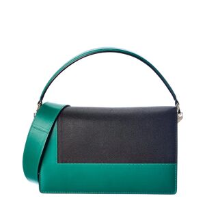 Valextra Swing Medium Leather Shoulder Bag - green - Size: Medium
