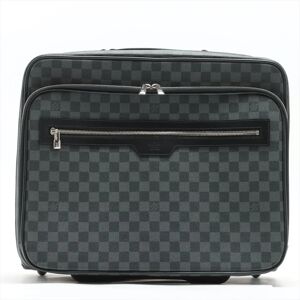 Louis Vuitton Damier Graphite Canvas Leather Pilot Case Travel Bag - black