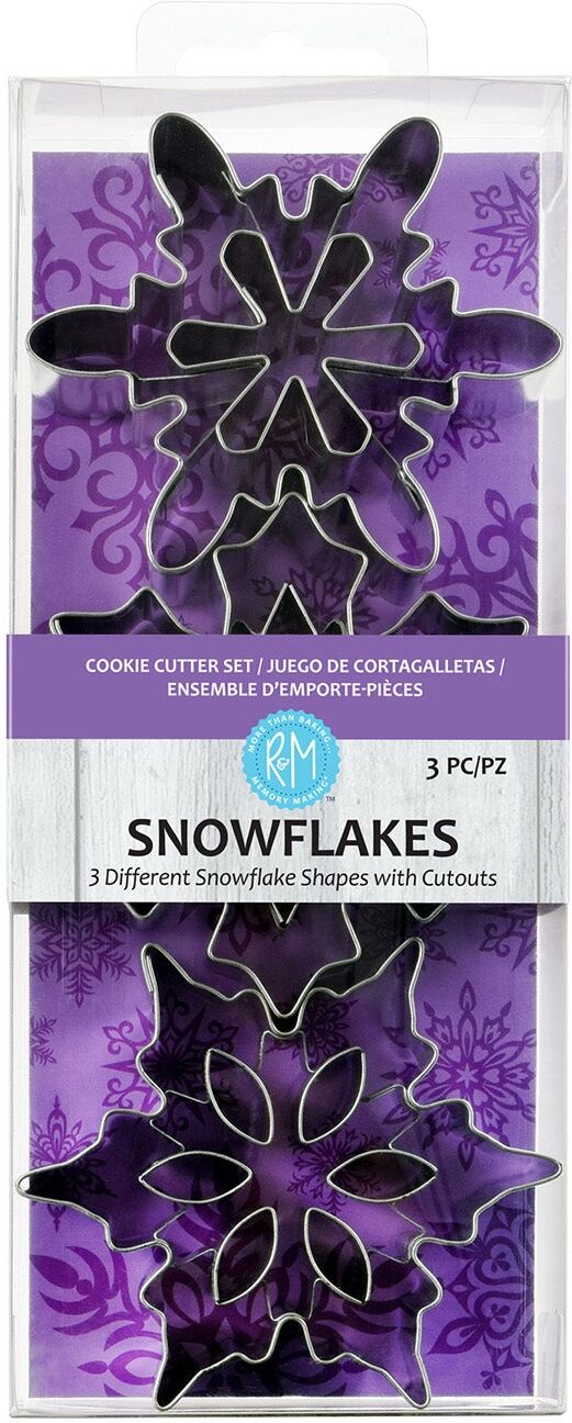 R & M International Snowflake 3 Piece Cookie Cutter Set