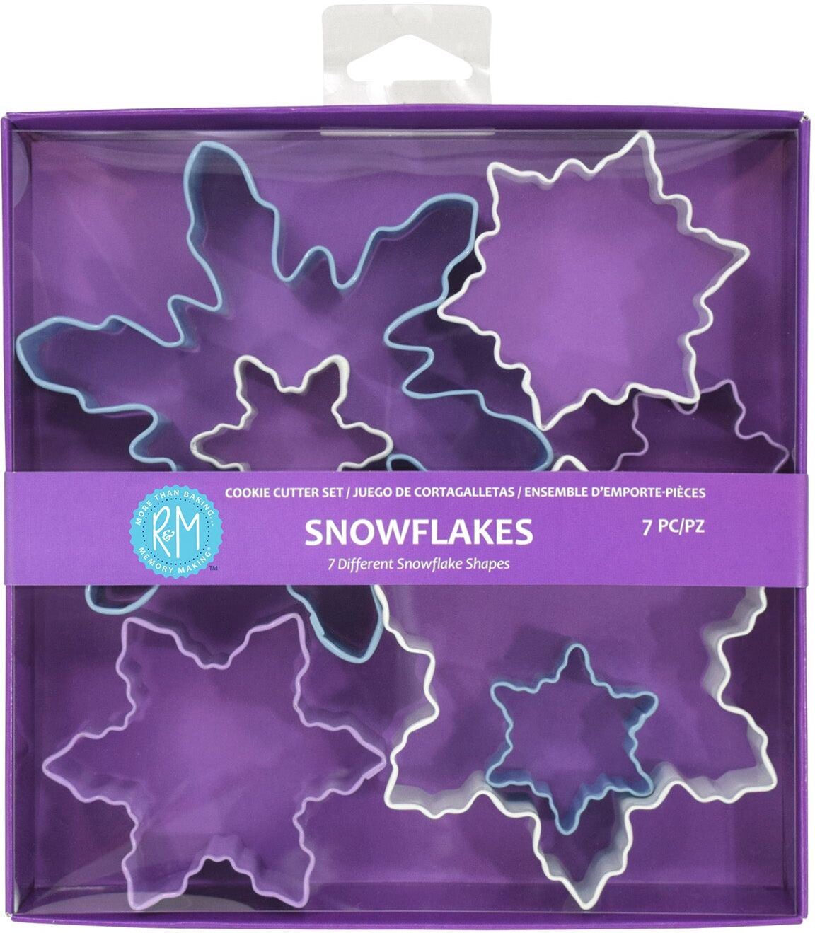 R & M International Color Snowflake 7 Piece Cookie Cutter Set