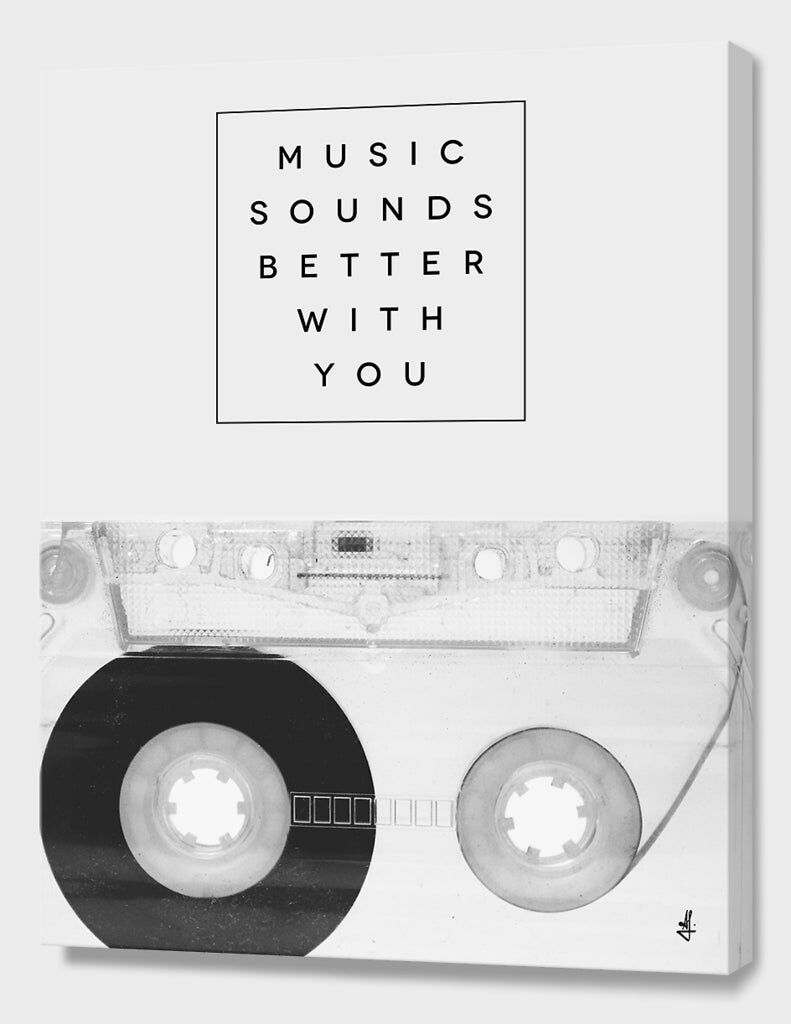 Curioos Music Sounds Better With You - grey - Size: 16x20 inches