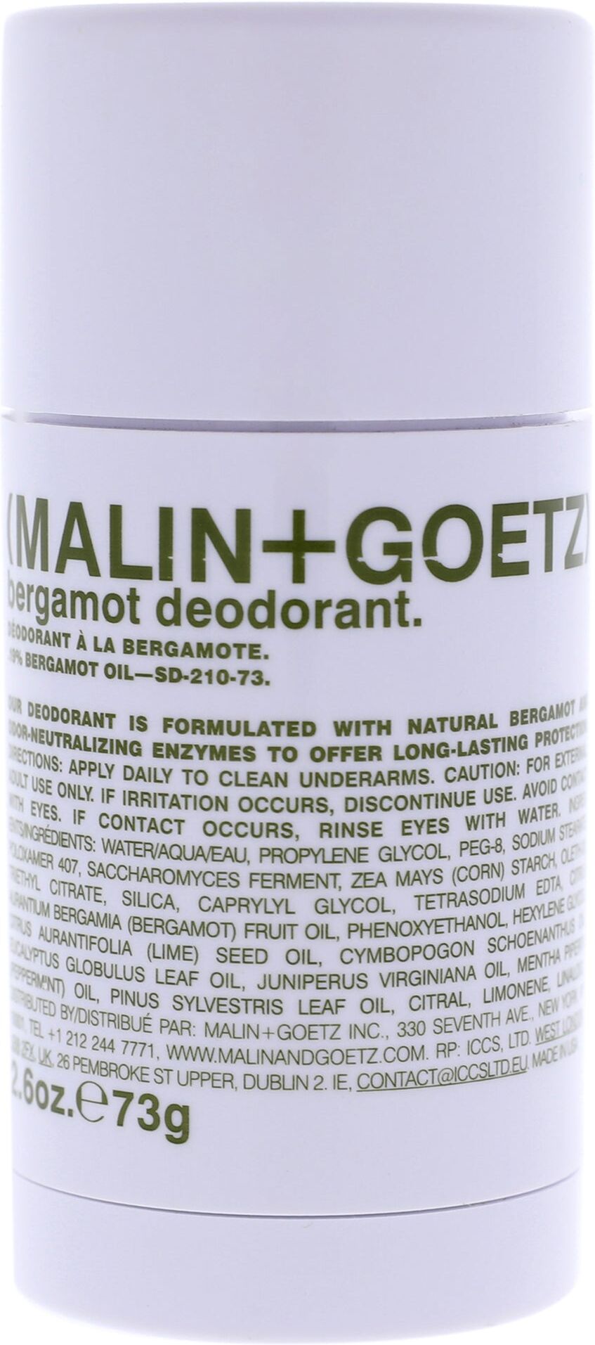 Malin + Goetz Bergamot Deodorant Stick For Unisex 2.6 oz Deodorant Stick 2.6 oz unisex