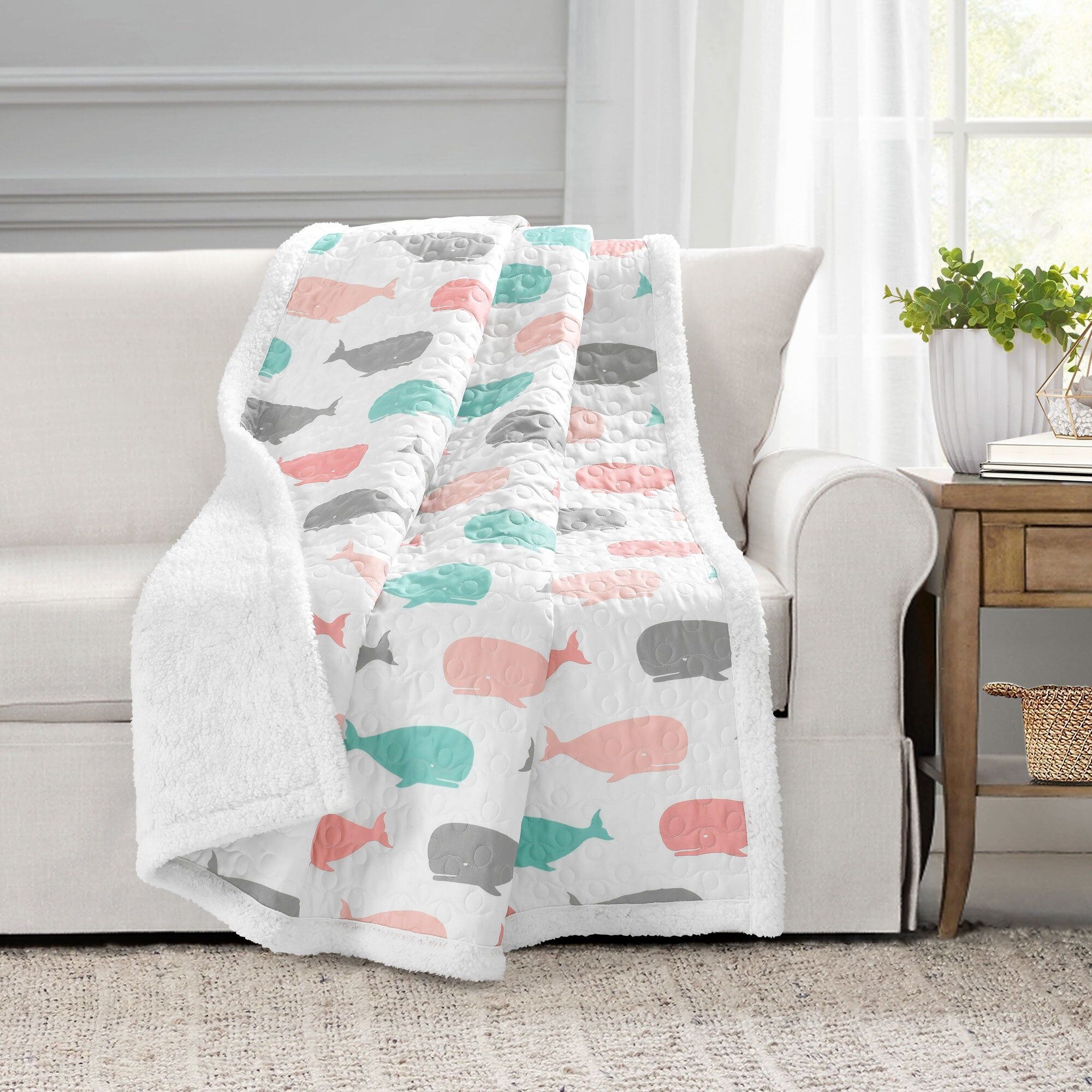 Lush Decor Whale Throw Sherpa