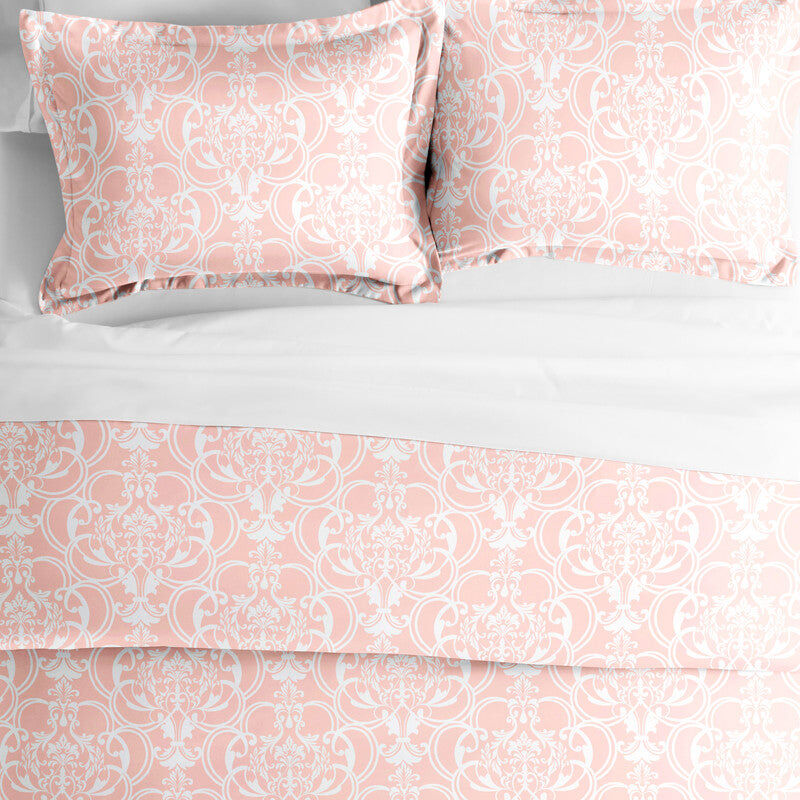 ienjoy Home Romantic Damask Pink Pattern Duvet Cover Set Ultra Soft Microfiber Bedding, Twin/TwinXL