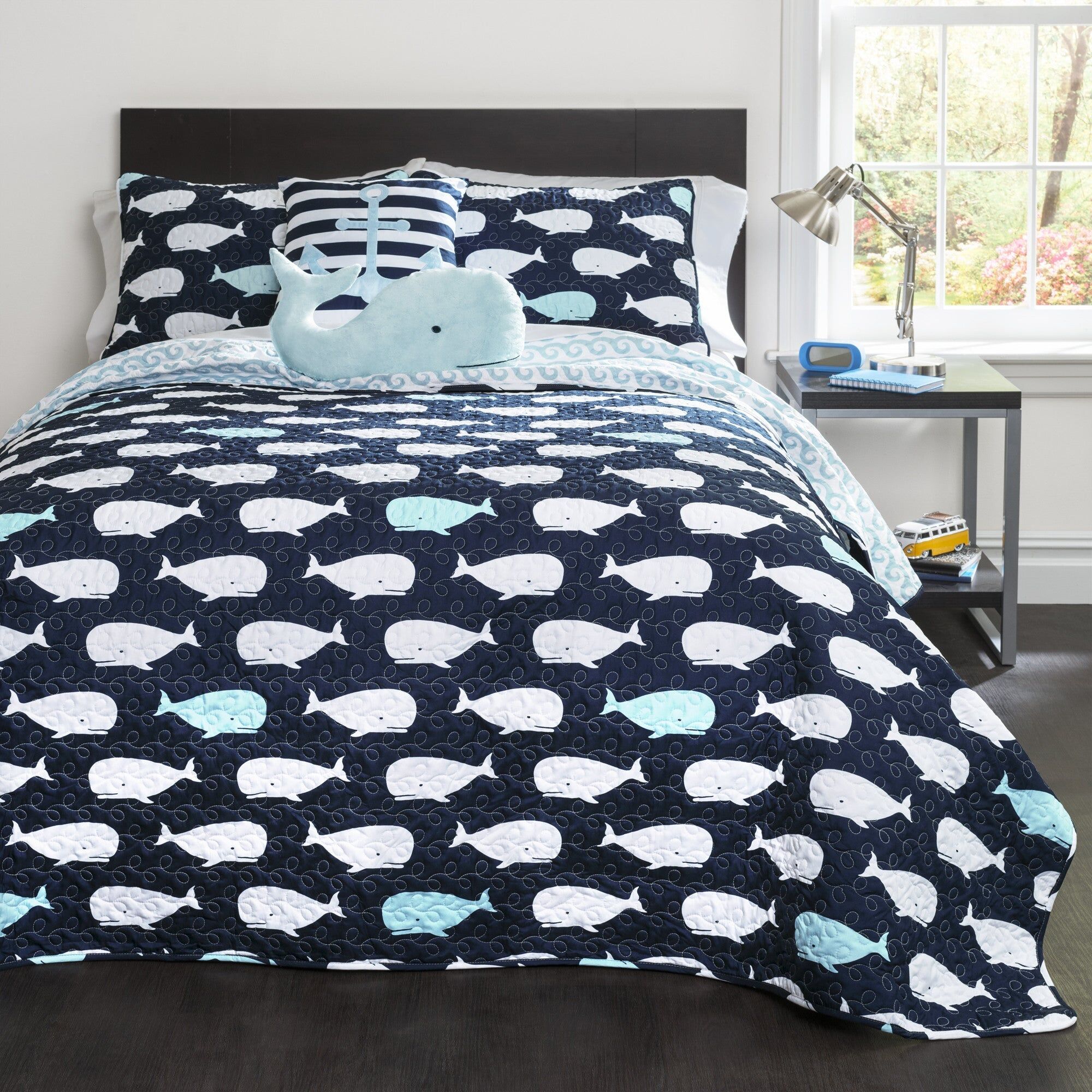 Lush Decor Whale Quilt 5 Piece Set Full/Queen Size