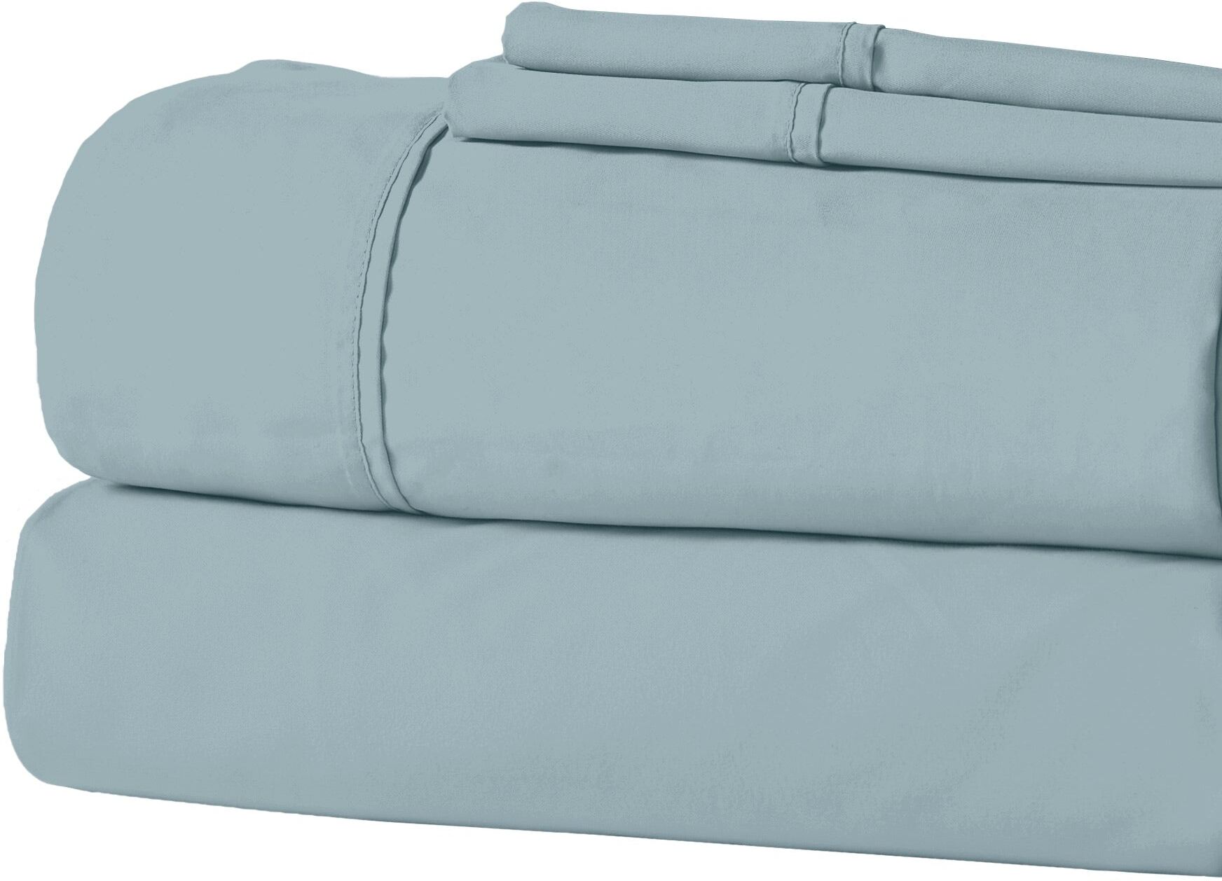 Modern Threads Soft Microfiber Solid Sheets - Luxurious Microfiber Bed Sheets - Includes Flat Sheet, Fitted Sheet with Deep Pockets, & Pillowcases Ocean California King