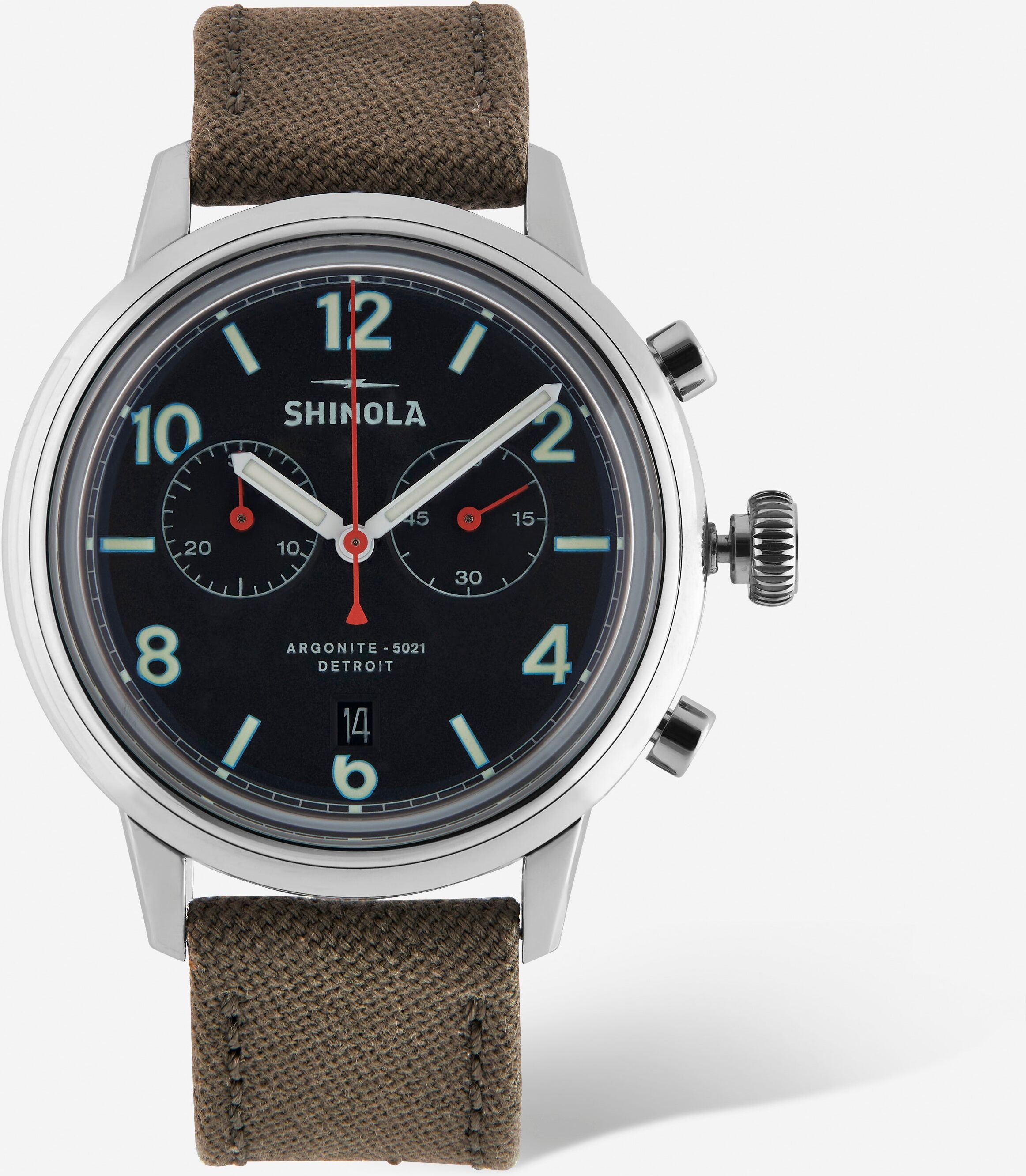 SHINOLA Detroit Men's The Traveler S0120245782 2 Eye Chronograph Watch male