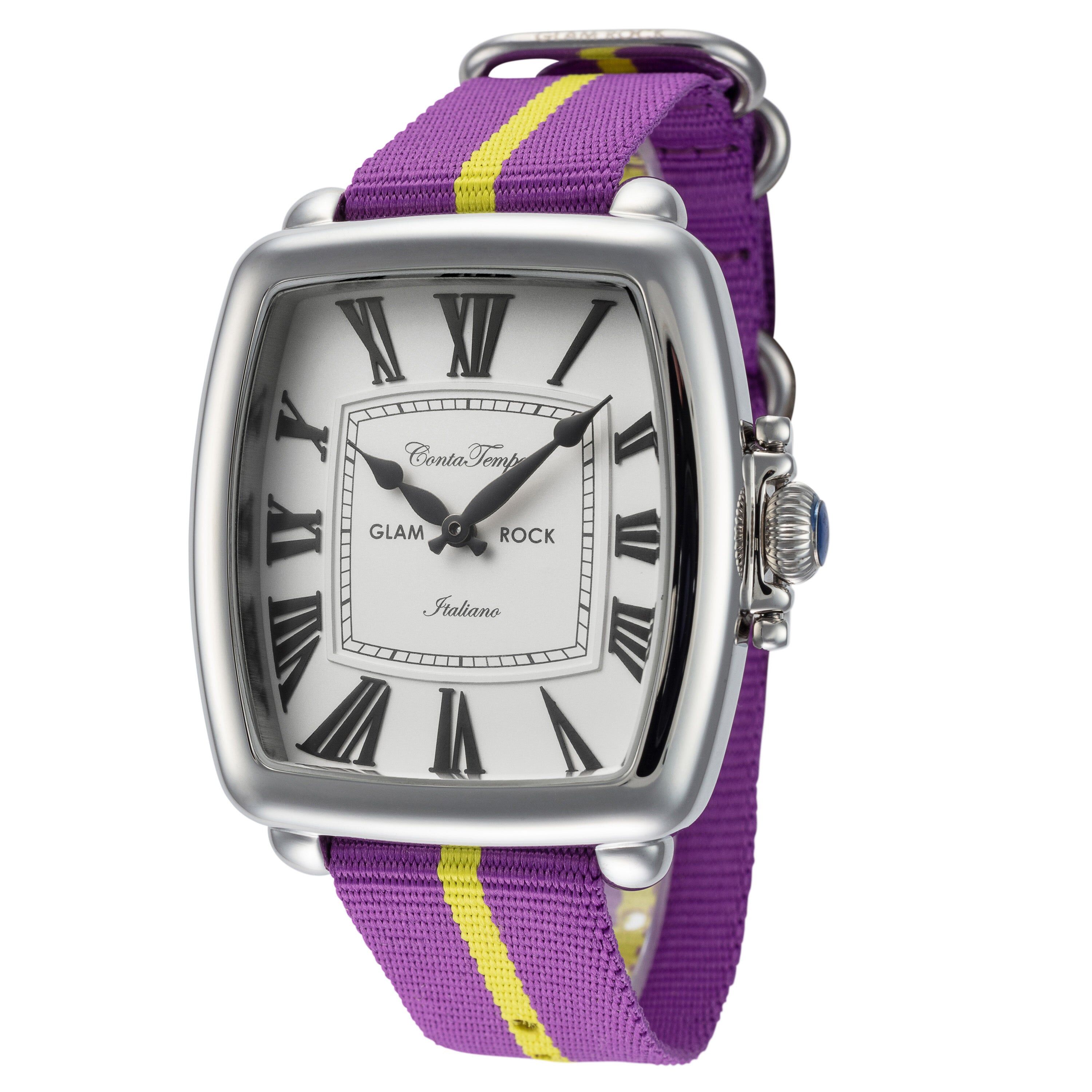 Glam Rock Men's Vintage 40mm Quartz Watch - silver - Size: fits 7" - 7 3/4" wrist