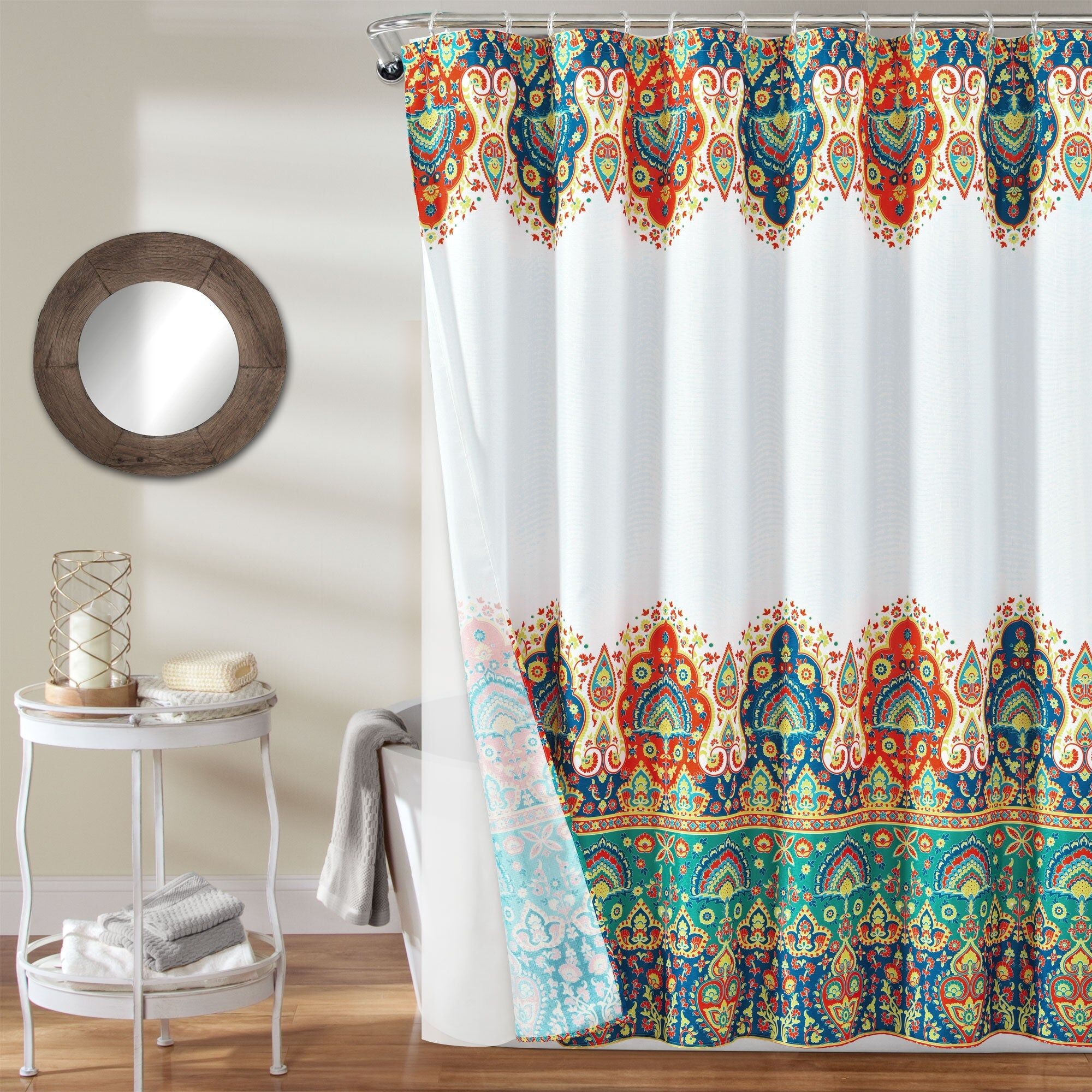 Lush Decor Bohemian Meadow Shower Curtain 14 Piece Complete Set