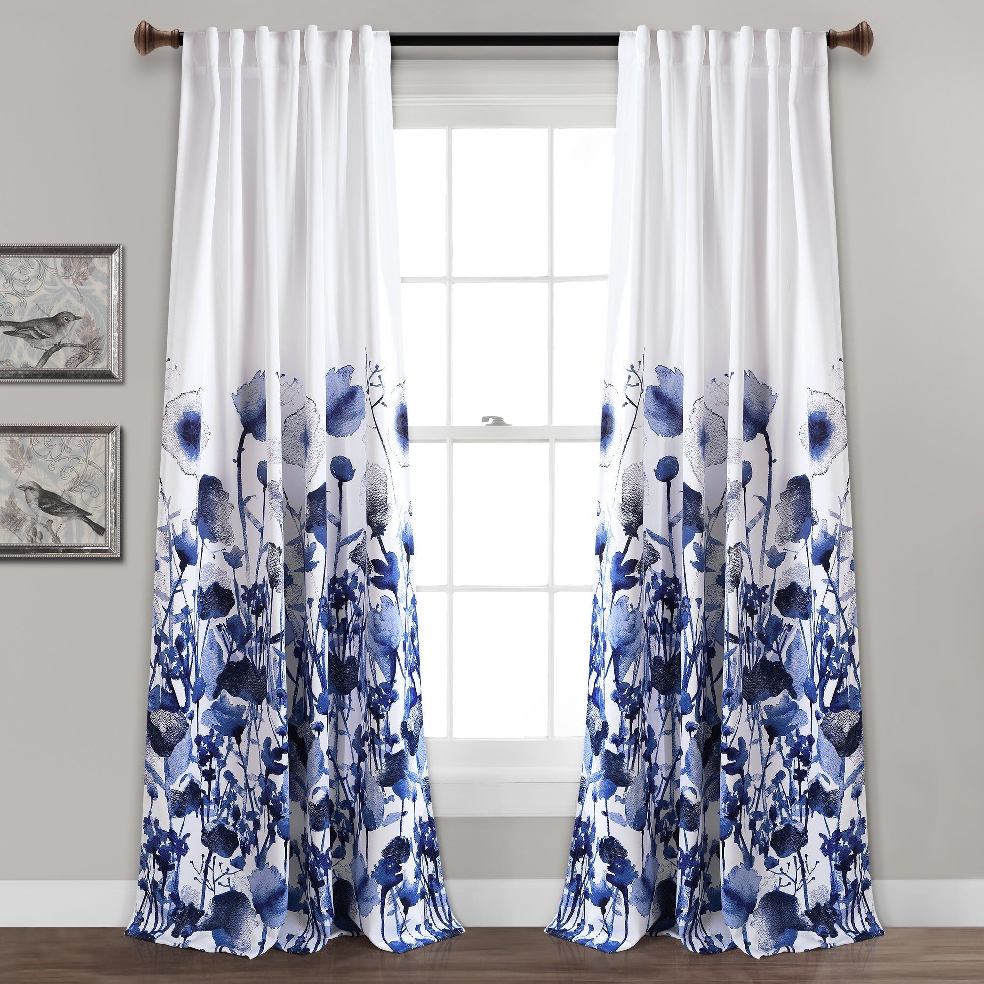 Lush Decor Zuri Flora Room Darkening Window Curtain Panel Set