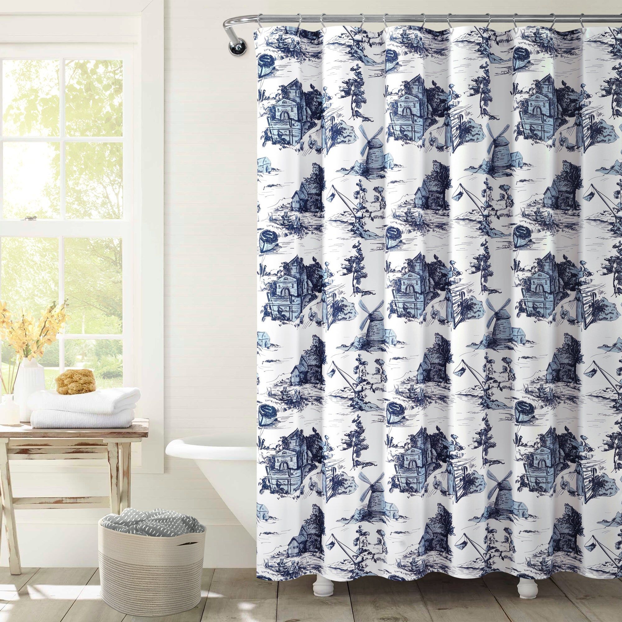 Lush Decor French Country Toile Shower Curtain