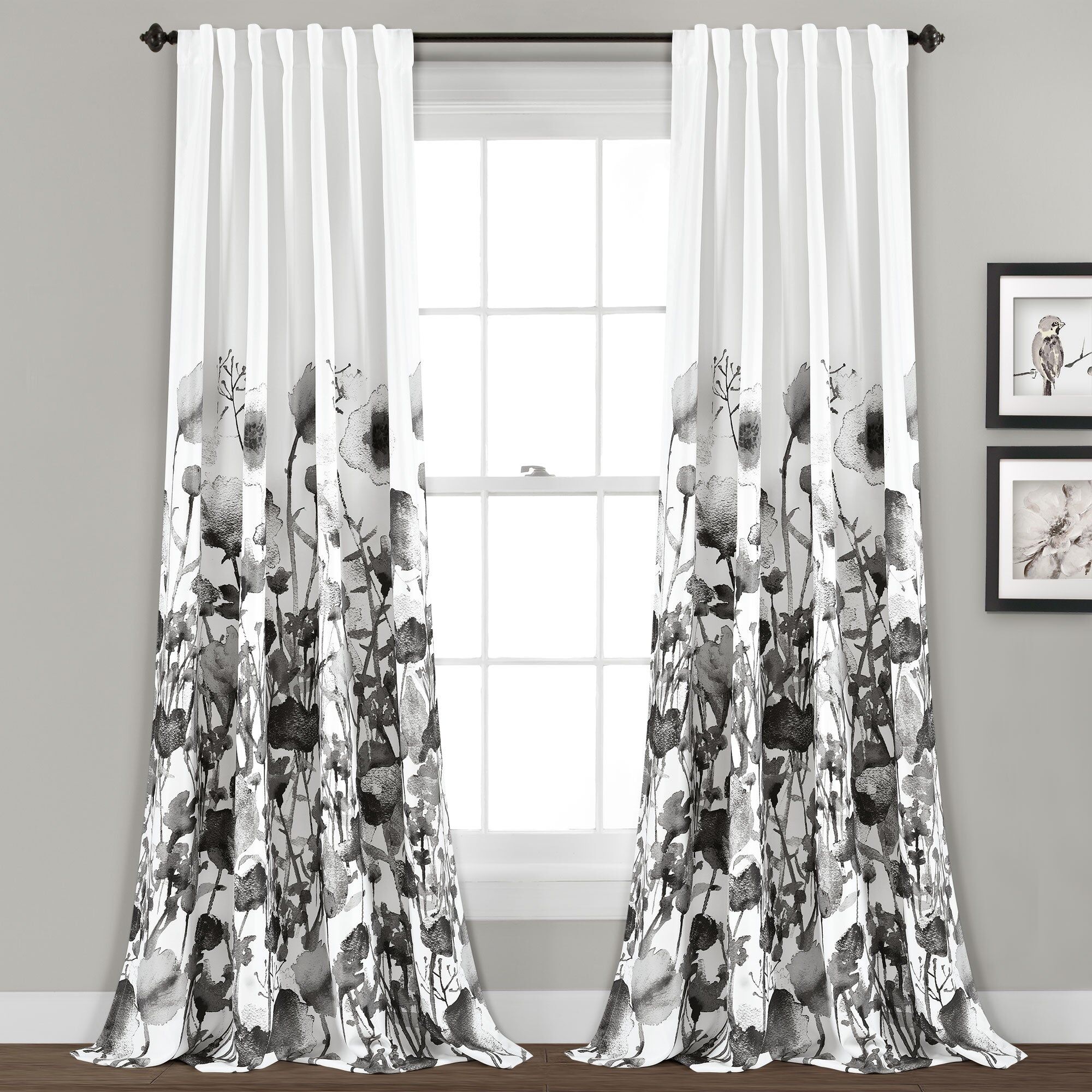 Lush Decor Zuri Flora Room Darkening Window Curtain Panel Set