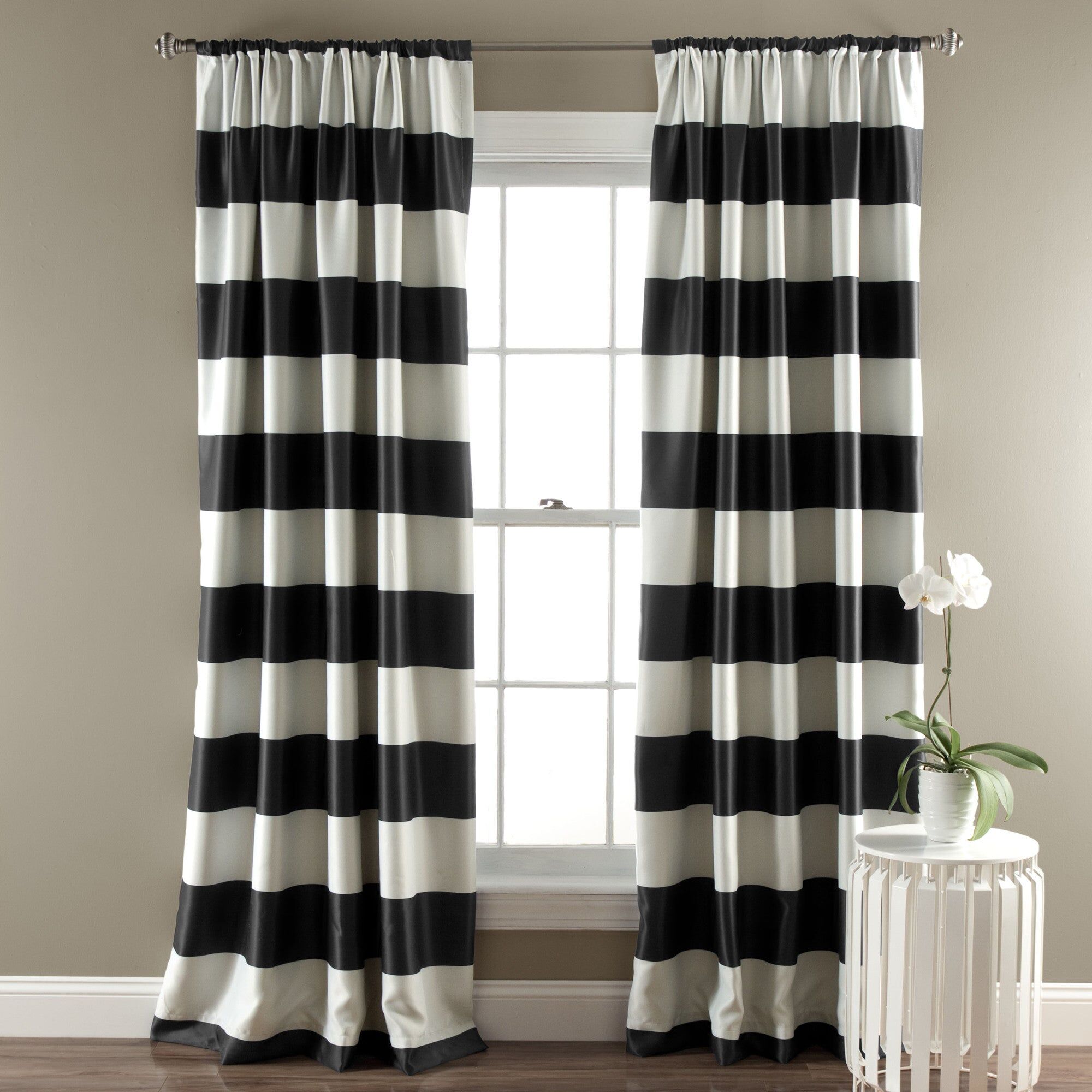 Lush Decor Stripe Blackout Window Curtain Set