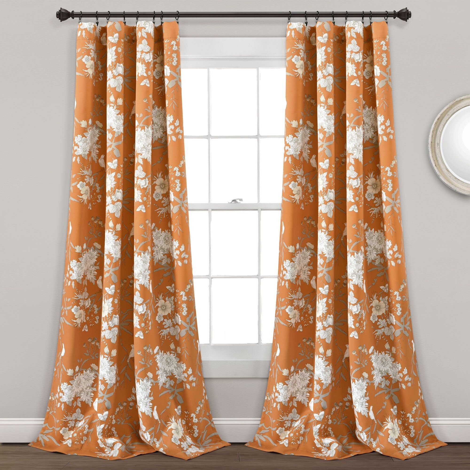 Lush Decor Botanical Garden Light Filtering Window Curtain Panel Set