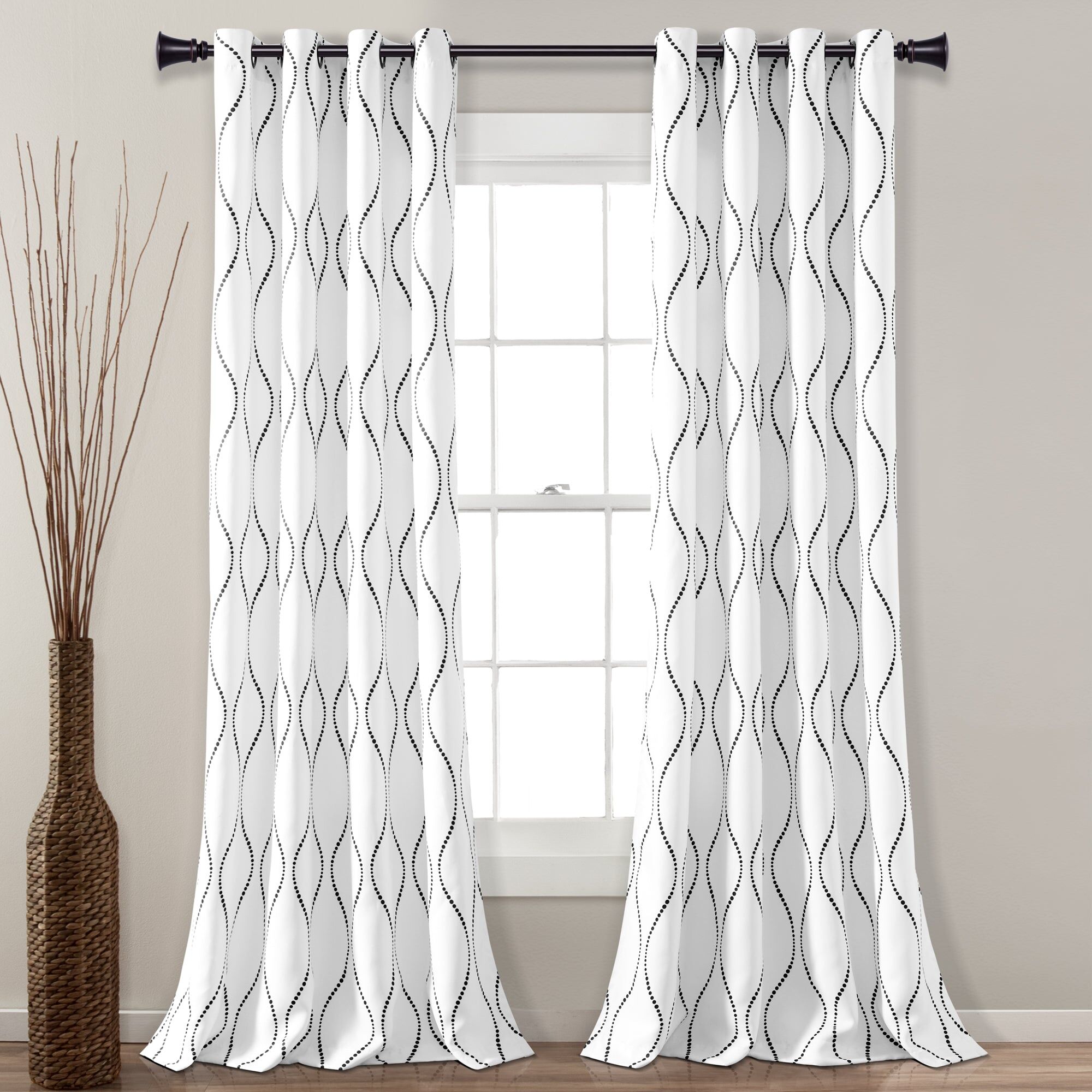 Lush Decor Swirl Light Filtering Window Curtains