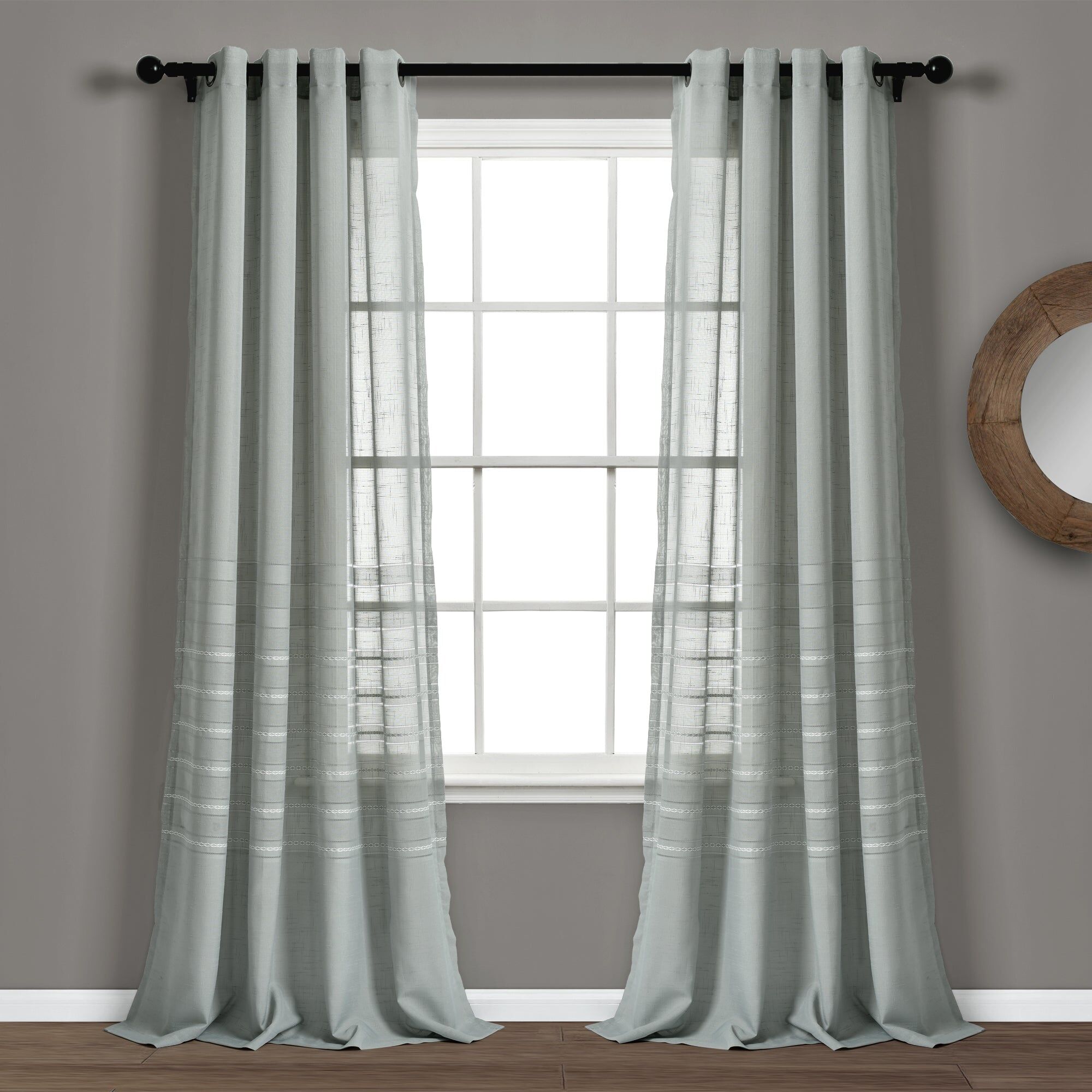 Lush Decor Bridie Grommet Sheer Window Curtain Panel Set