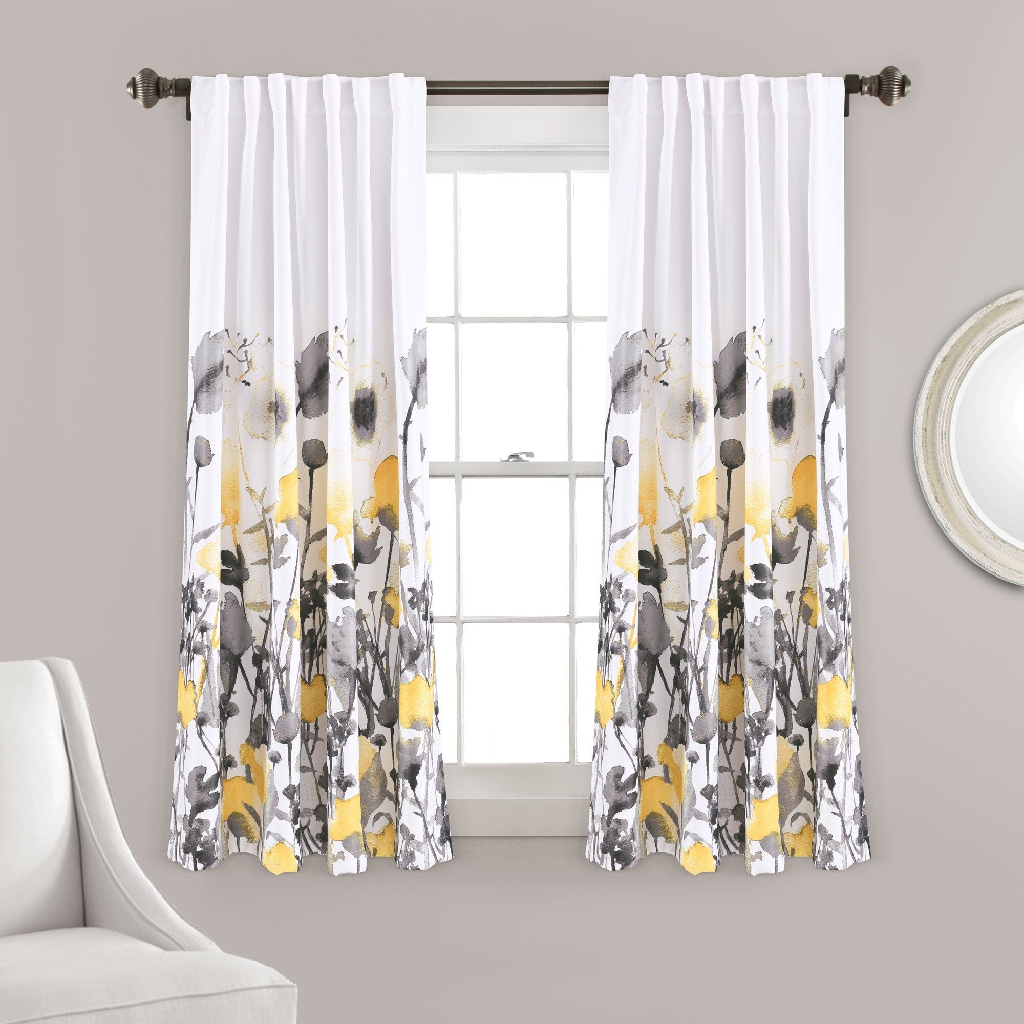 Lush Decor Zuri Flora Room Darkening Window Curtain Panel Set