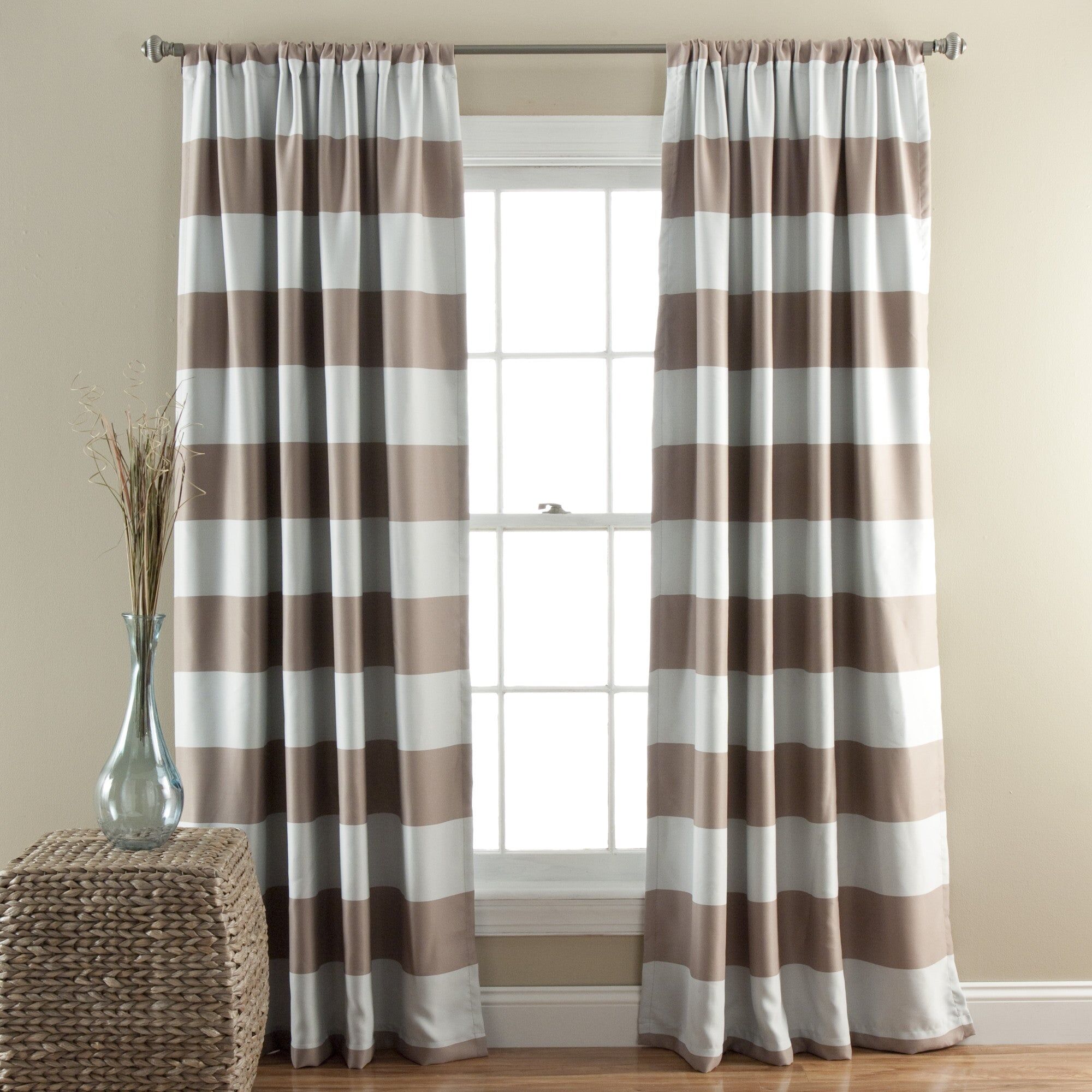 Lush Decor Stripe Blackout Window Curtain Set