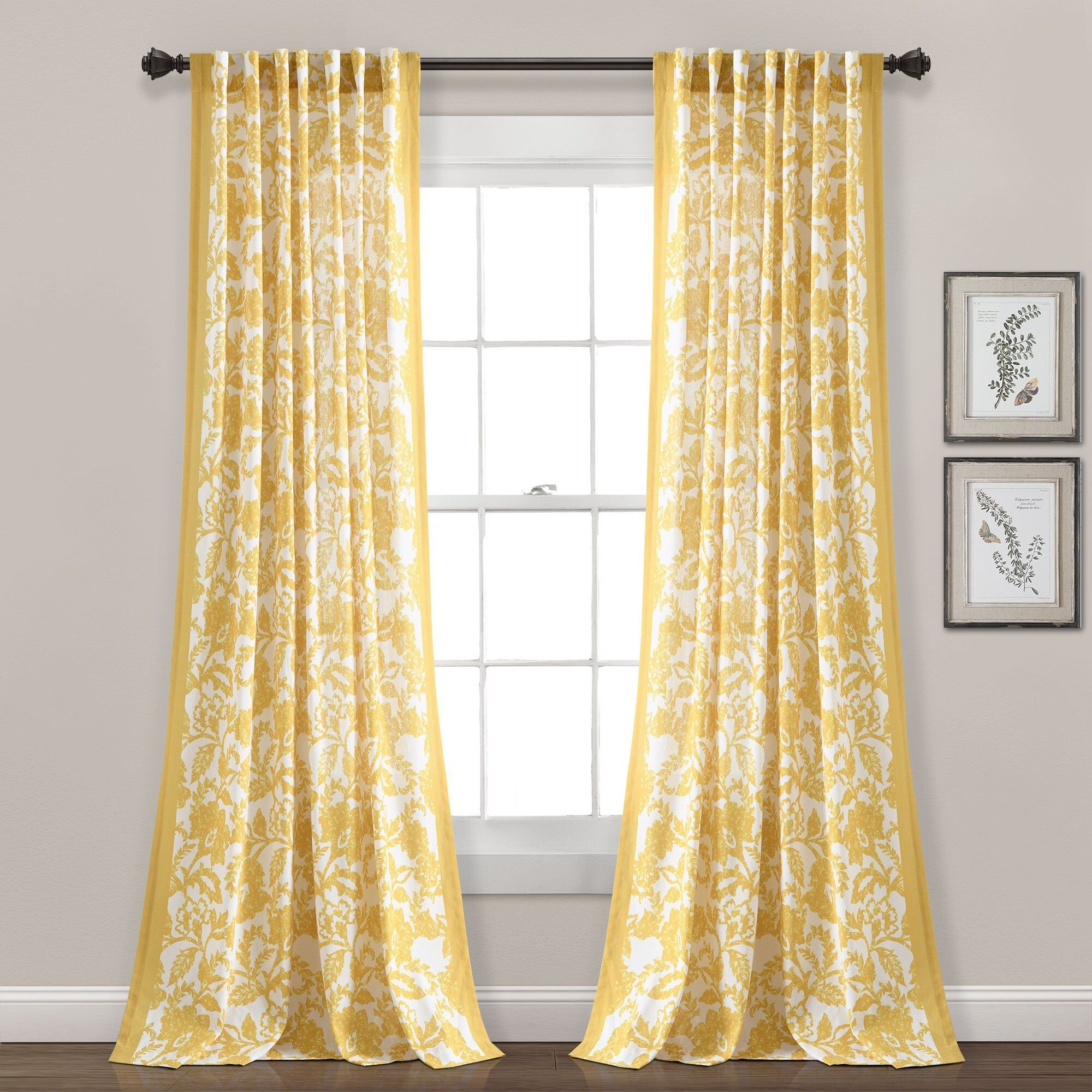 Lush Decor Emma Textured Jacobean Window Curtain Panel