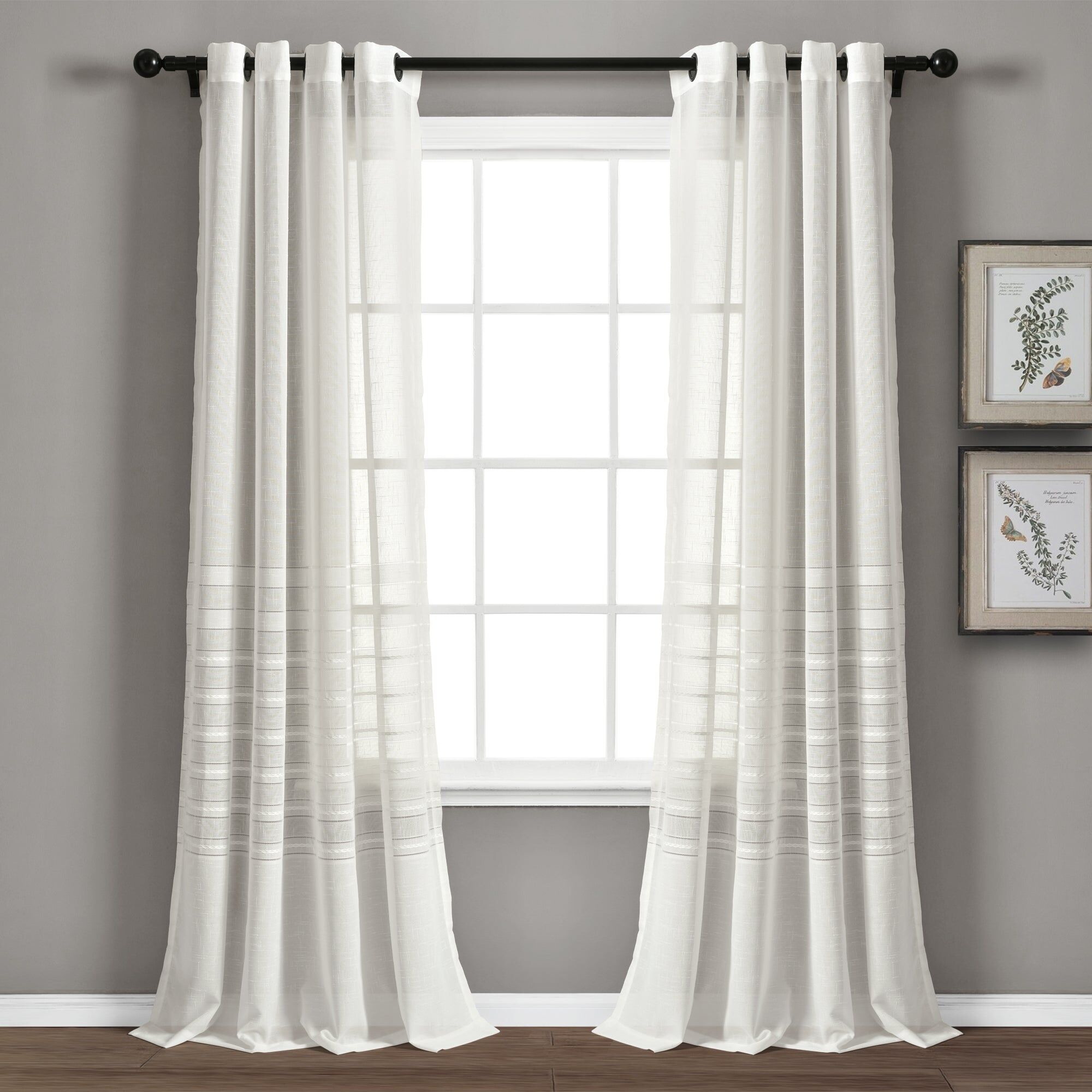 Lush Decor Bridie Grommet Sheer Window Curtain Panel Set