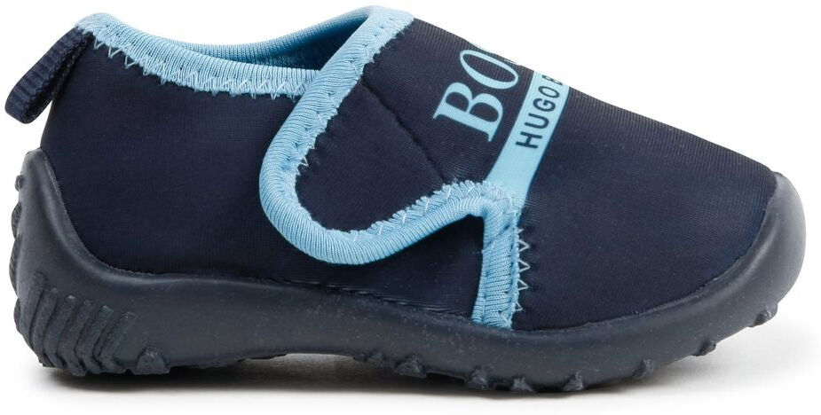 Boss Navy Logo Crib Shoes EU 26