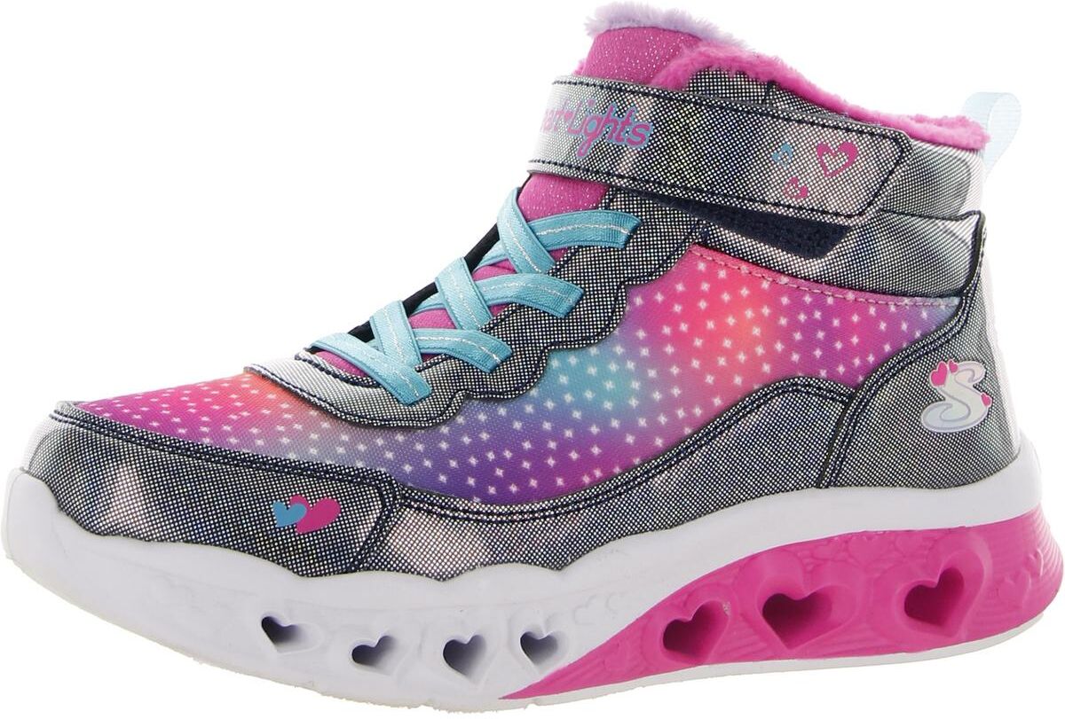 Skechers Simple Amor Girls Faux Fur High Top Light-Up Shoes US 13.5 Little Kid female