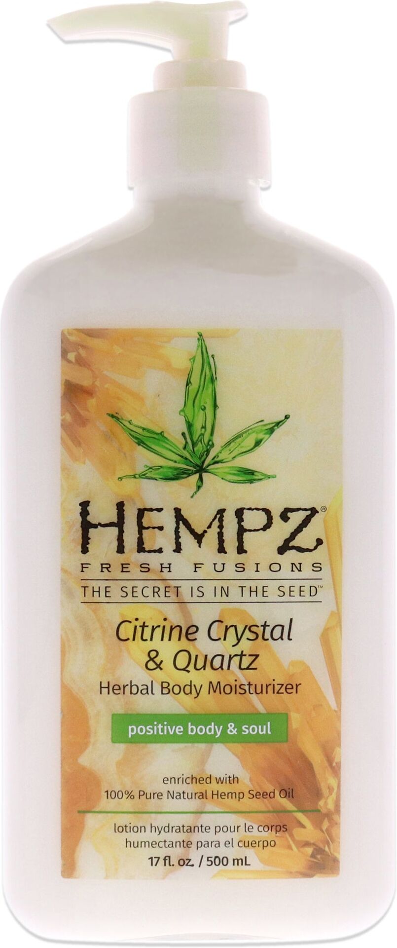 Fresh Fusions Citrine Crystal and Quartz Herbal Body Moisturizer by Hempz for Unisex - 17 oz Moisturizer One Size unisex