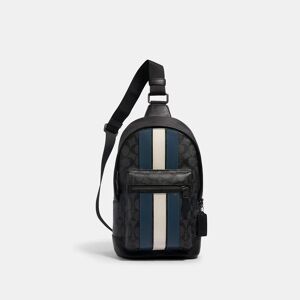 Coach Outlet West Pack In Signature Canvas With Varsity Stripe - black